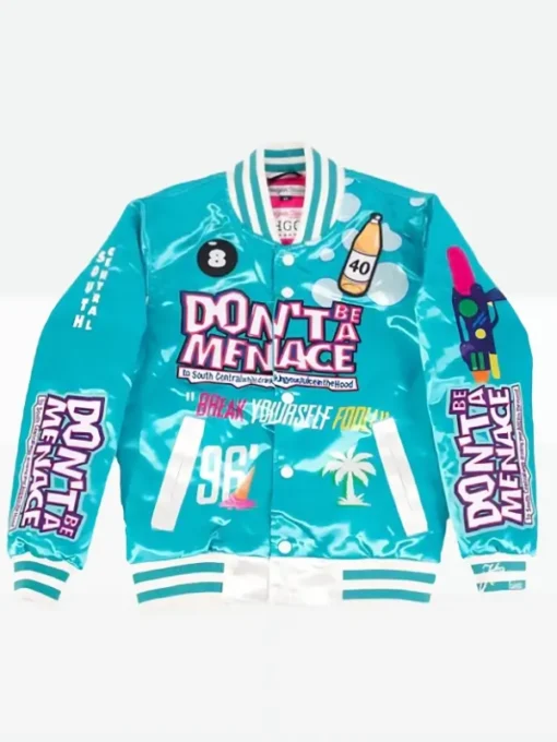 Dont Be a Menace Blue Varsity Jacket