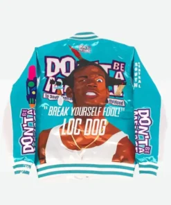 Dont Be a Menace Blue Varsity Jacket Back