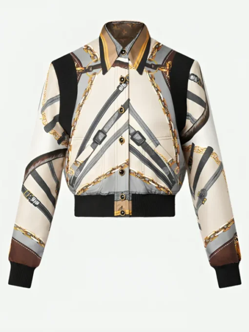 Emily Cooper Emily In Paris Chain Belt Bomber Jacket