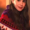 Emily Cooper Lily Collins Red Knitted Sweater