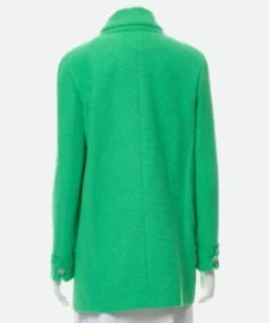 Emily Cooper Mid Length Green Coat Back