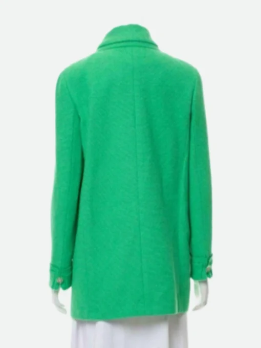 Emily Cooper Mid Length Green Coat Back