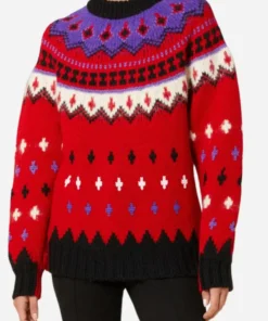 Emily In Paris S04 Lily Collins Red Knitted Sweater