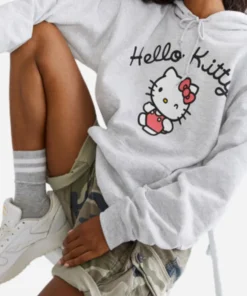 Hello Kitty Oversized White Hoodie