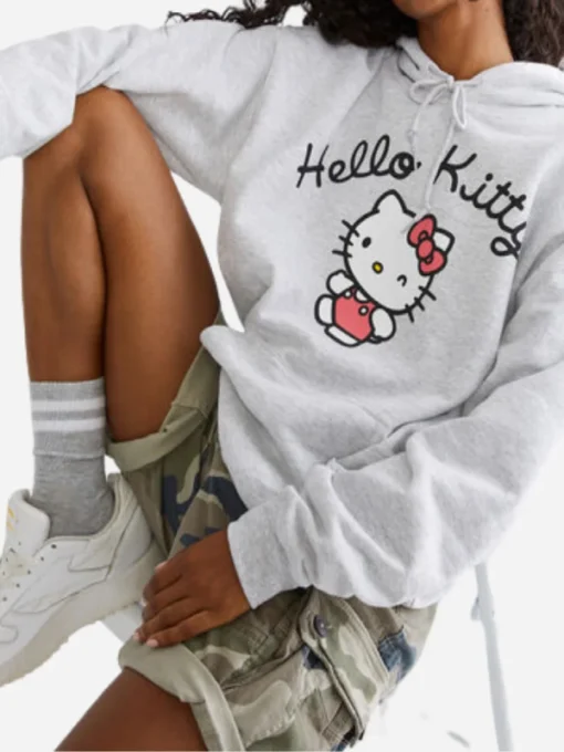 Hello Kitty Oversized White Hoodie