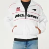 Hollister Mclaren White Bomber Jacket