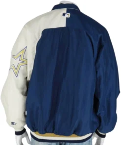 Houston Astros Blue and White Bomber Satin Jacket