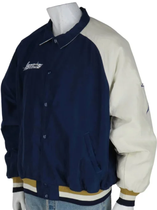 Houston Astros Blue and White Satin Jacket