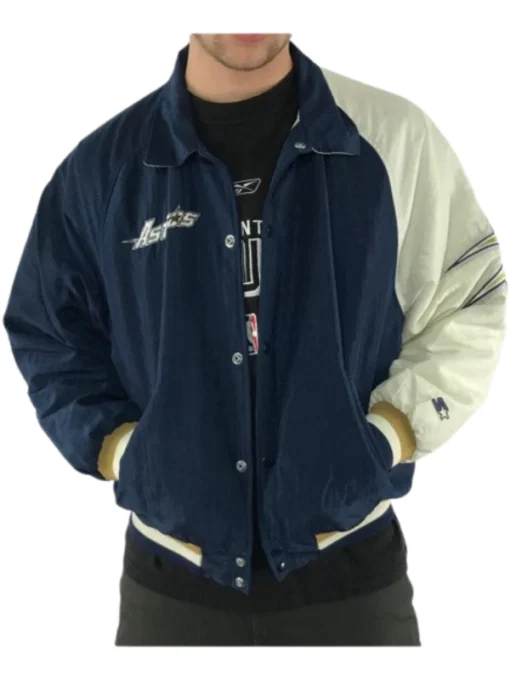 Houston Astros Bomber Blue and White Jacket