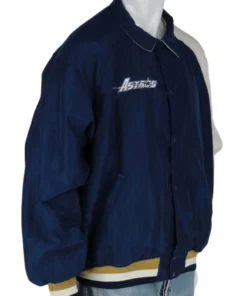 Houston Astros Bomber Blue and White Satin Jacket