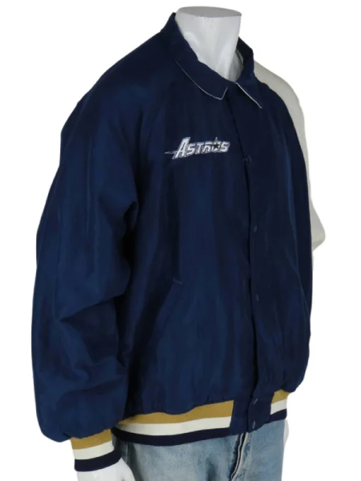 Houston Astros Bomber Blue and White Satin Jacket