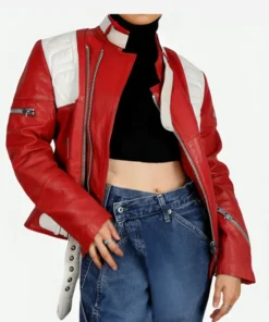 Kristen Stewart Red Leather Jacket