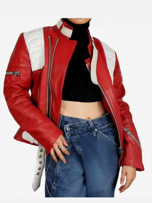 Kristen Stewart Red Leather Jacket