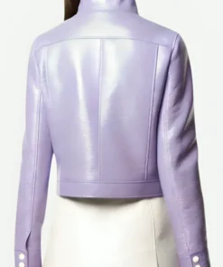 Lily Emily In Paris S02 Emily Cooper Purple Leather Jacket