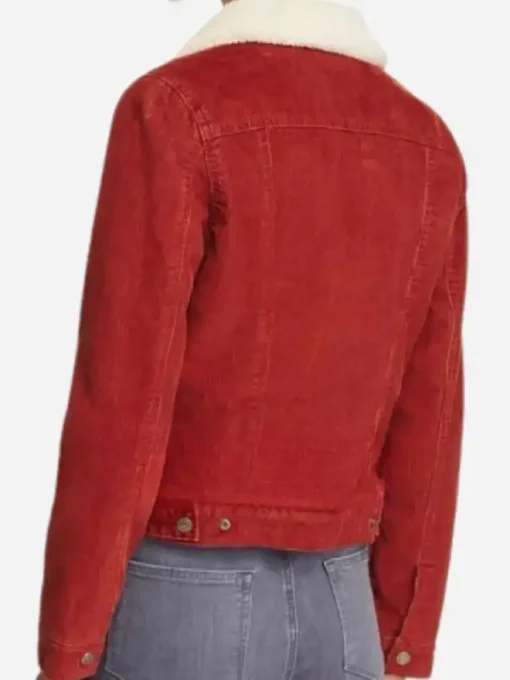 Natalia Dyer Red Jacket Back