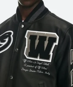Off White Black Varsity Jacket