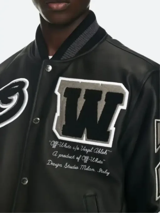 Off White Black Varsity Jacket