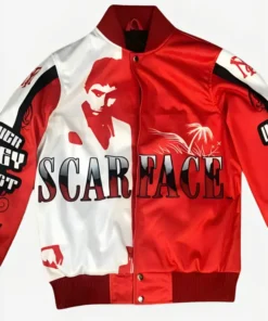 Scarface Satin Orange Varsity Jacket