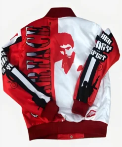 Scarface Satin Orange Varsity Jacket Back