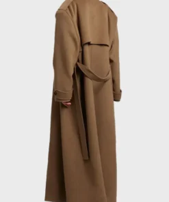 Selena Gomez Telluride Oversized Brown Coat
