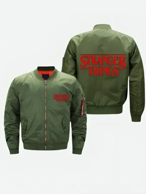 Stranger Things Olive Green Bomber Jacket