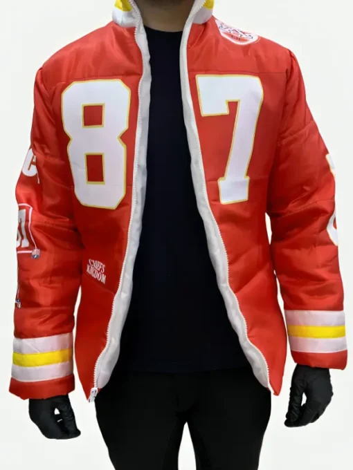 Travis Kelce Red Puffer Jacket