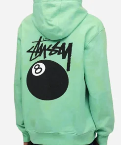 8 Ball Stussy Green Hoodie