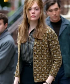 A Complete Unknown Elle Fanning Printed Cardigan Coat