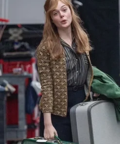A Complete Unknown Elle Fanning Printed Top