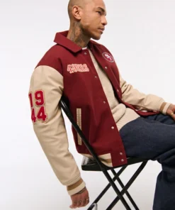 Abercrombie Fitch San Francisco 49ers Varsity Bomber Jacket