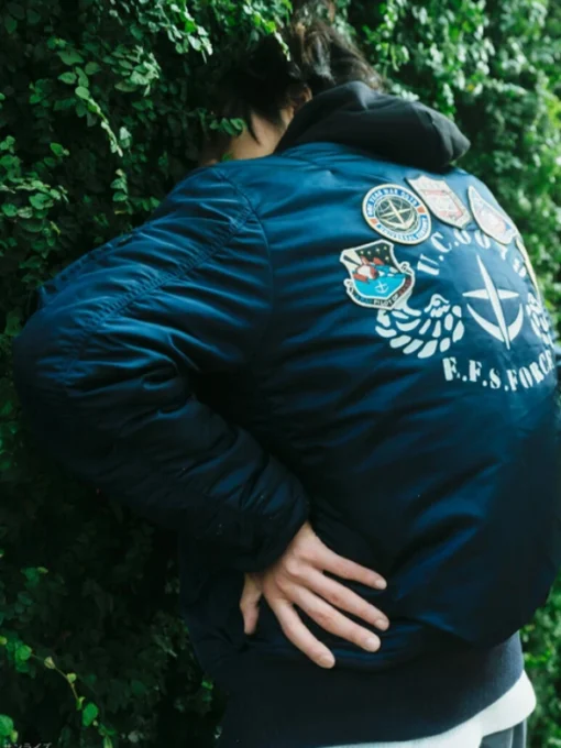 Alpha Industries EFS Force MA 1 Blue Bomber Jacket