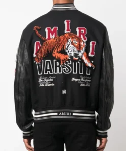 Amiri Logo Patch Varsity Jacket Black