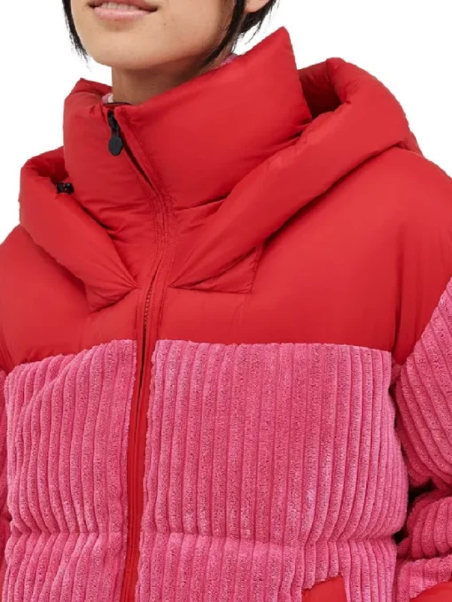 Angie Katsanevas Pink Puffer Jacket