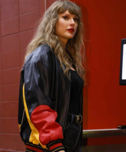 Arrowhead Stadium Chiefs vs Buccaneers Game Taylor Swift Chiefs Leather Jacket