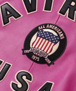 Avirex Icon Pink Leather Bomber Jacket