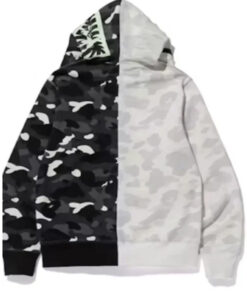BAPE City Camo Shark Black and White Hoodie