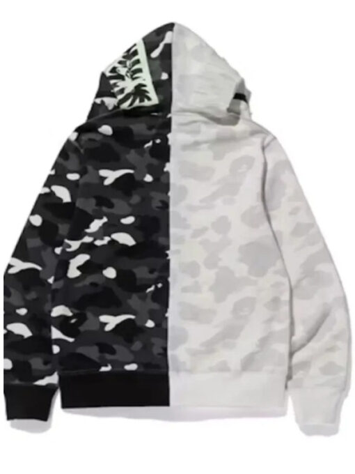 BAPE City Camo Shark Black and White Hoodie