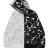 BAPE City Camo Shark Full Zip Up Black and White Hoodie