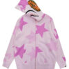 Bape Pink Star Shark Pullover Hoodie