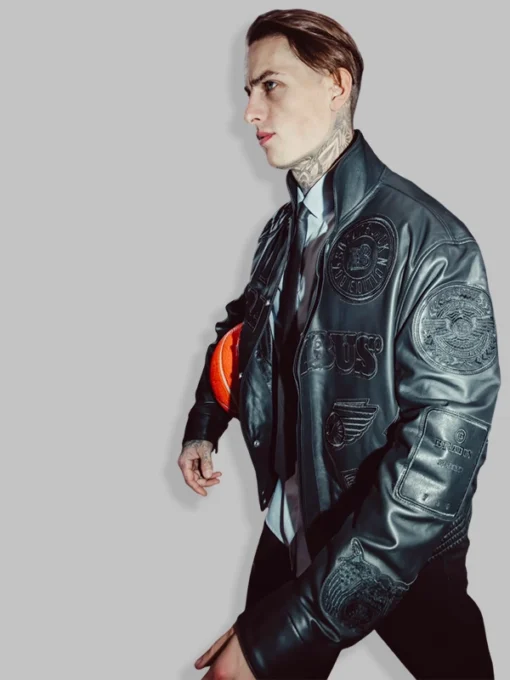 Black Leather BRABUS x Jeff Hamilton Jacket