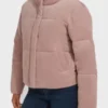 Costco Levis Ladies Corded Puffer Jacket Pink