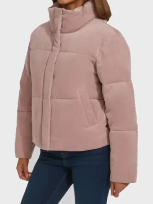 Costco Levis Ladies Corded Puffer Jacket Pink