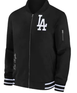 Dave Roberts Los Angeles Dodgers Black Bomber Jacket