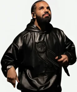 Drake OVO Leather Hoodie