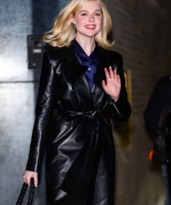 Elle Fanning NEw York City Night Out Coat