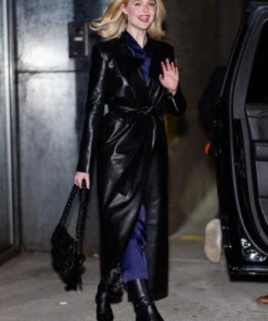 Elle Fanning NYC Night Out Coat