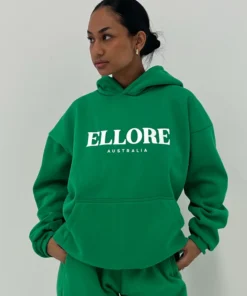 Ellore Green Boxy Oversized Hoodie