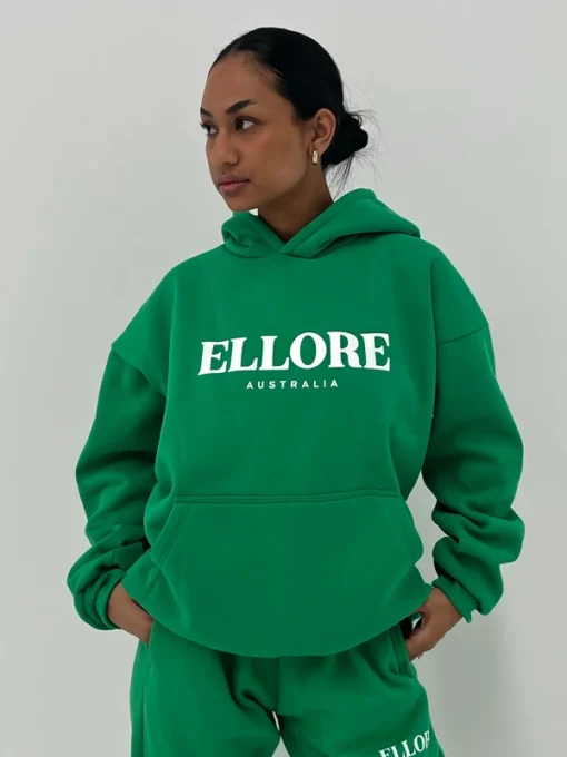 Ellore Green Boxy Oversized Hoodie