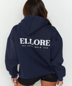 Ellore Navy Blue Hoodie Back
