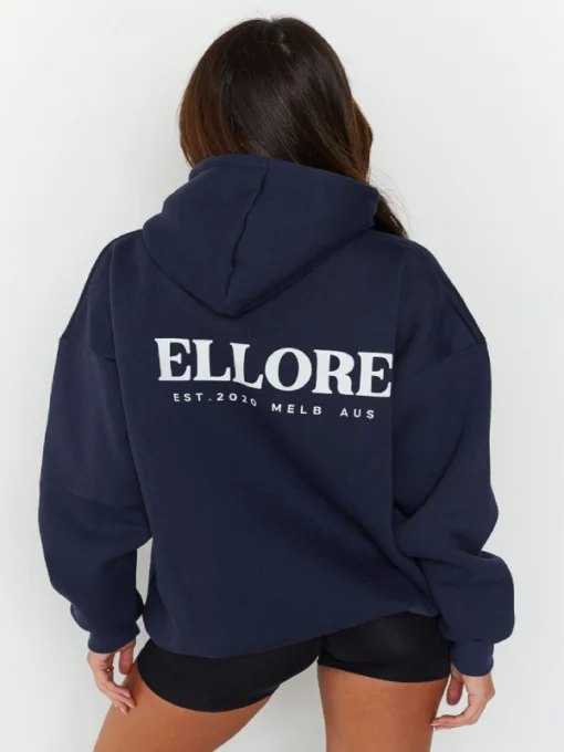 Ellore Navy Blue Hoodie Back